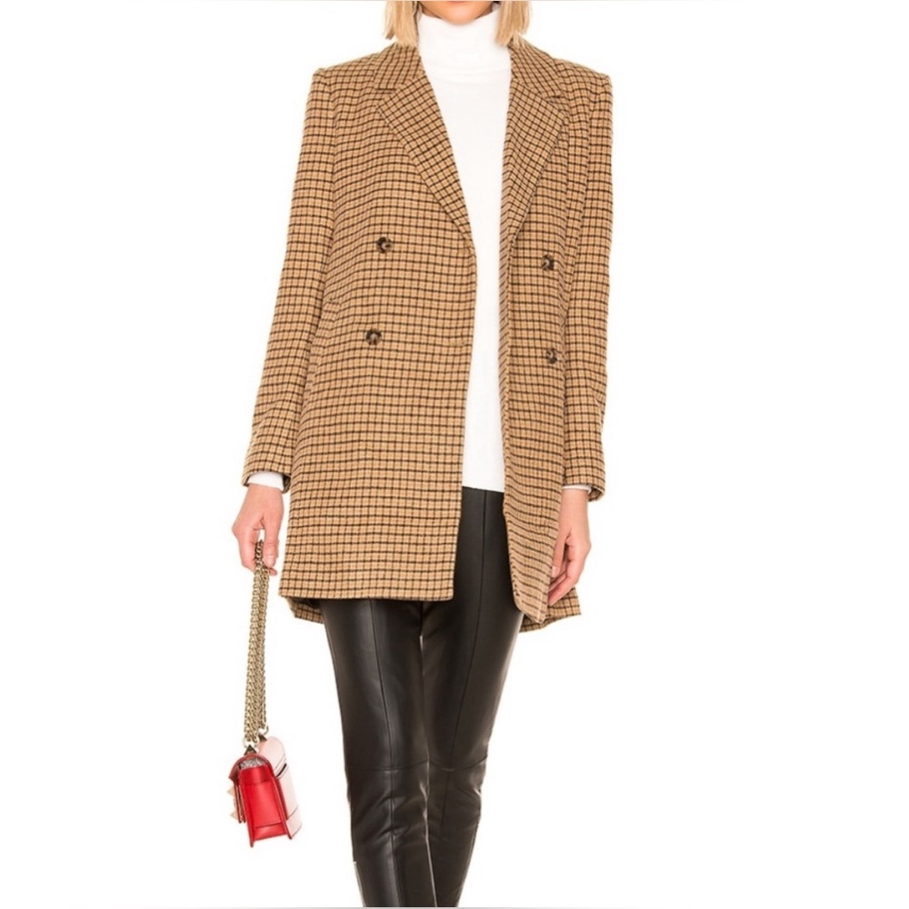 L’Academie plaid trench coat blazer peacoat, fall season, Size XS